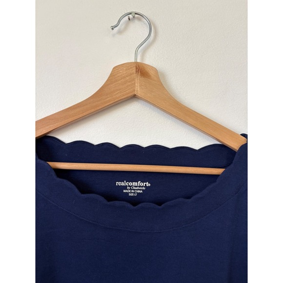 Real Comfort by Chadwicks Quarter-Sleeve Top – Blue – Size Large Tall - Picture 2 of 4